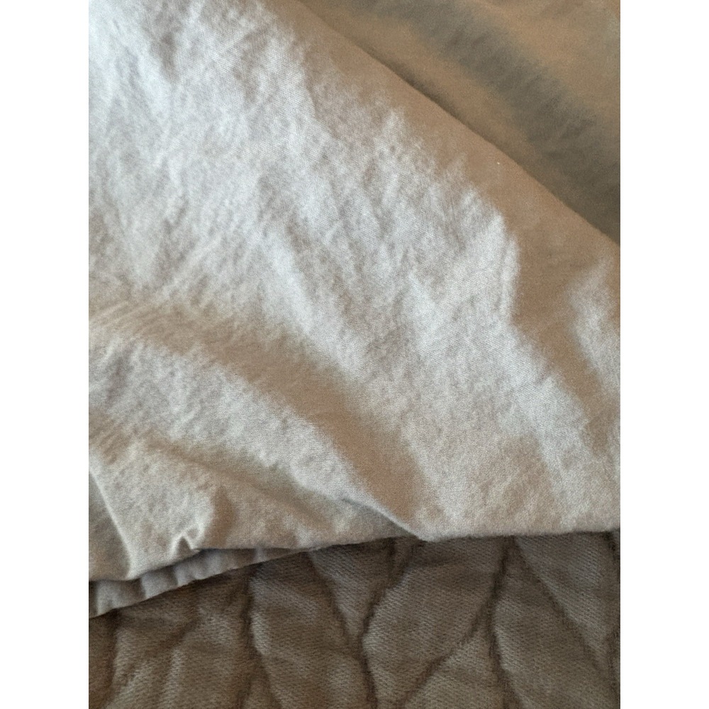 WEST ELM gray‎  GEOMETRIC QUILTED cotton PAIR EURO PILLOW SHAMS 24 X 24 - Picture 3 of 5